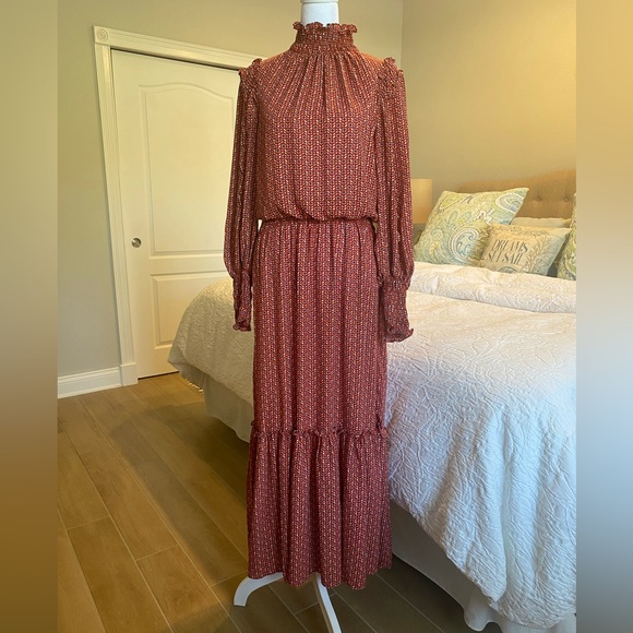 Max Studio Printed Smock Waist Dress, Medium - Picture 3 of 6